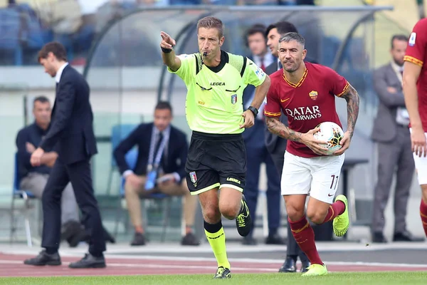 セリエAサッカー試合:ローマ対カリアリ戦,ローマ,イタリア- 6 10月2019 — ストック写真