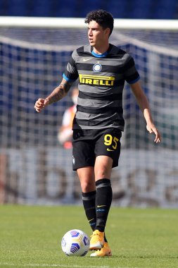 Roma, İtalya - 04 / 10 / 2020: A.Bastoni (Inter) İtalya Serisi 20 / 21 futbol karşılaşmasında SS Lazio ile FC Inter arasında Roma Olimpiyat Stadyumu 'nda oynanacak.
