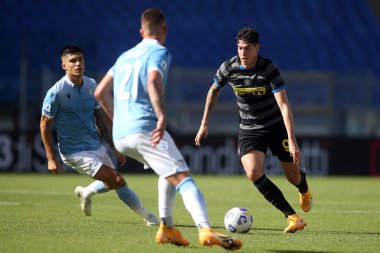 Roma, İtalya - 04 / 10 / 2020: A.Bastoni (Inter) İtalya Serisi 20 / 21 futbol karşılaşmasında SS Lazio ile FC Inter arasında Roma Olimpiyat Stadyumu 'nda oynanacak.