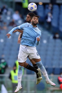 Roma, İtalya - 04 / 10 / 2020: Mohamed Fares (tembel) İtalyan Serisi A Ligi 20 / 21 futbol karşılaşmasında SS Lazio ile FC Inter arasında Roma Olimpiyat Stadyumu 'nda oynanan karşılaşmada