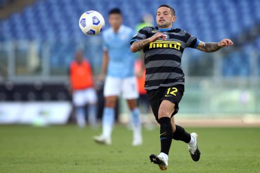 Roma, İtalya - 04 / 10 / 2020: S.Sensi (Inter) İtalyan Serisi A Ligi 20 / 21 futbol karşılaşmasında SS Lazio ile FC Inter arasında Roma Olimpiyat Stadyumu 'nda oynanacak.