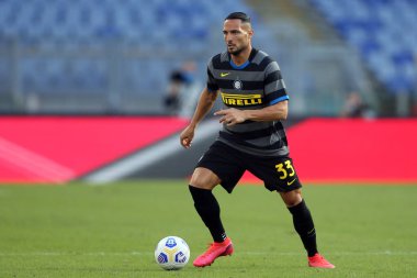 Roma, İtalya - 04 / 10 / 2020: D. D 'Ambrosio (Inter) İtalyan Serisi A Ligi 20 / 21 futbol karşılaşmasında SS Lazio ile FC Inter arasında Roma Olimpiyat Stadyumu' nda oynandı.