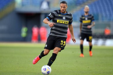 Roma, İtalya - 04 / 10 / 2020: D. D 'Ambrosio (Inter) İtalyan Serisi A Ligi 20 / 21 futbol karşılaşmasında SS Lazio ile FC Inter arasında Roma Olimpiyat Stadyumu' nda oynandı.