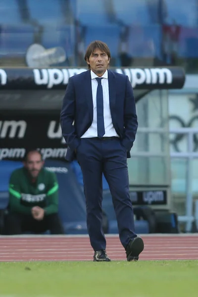 Roma Itália 2020 Antonio Conte Treinador Inter Ação Durante Serie — Fotografia de Stock