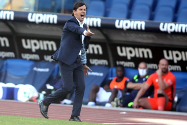 Ρώμη Ιταλία 2020 Simone Inzaghi Lazio Δράση Κατά Διάρκεια Της — Φωτογραφία Αρχείου