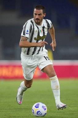 Roma, İtalya - 27 / 09 / 2020: L.BONUCCI (JUVENTUS) İtalyan Serie A ligi 20 / 21 'de Roma ve FC Juventus arasında Roma Olimpiyat Stadyumu' nda oynanan karşılaşmada