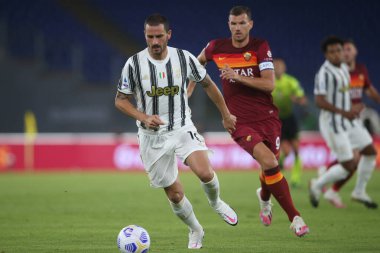 Roma, İtalya - 27 / 09 / 2020: L.BONUCCI (JUVENTUS) İtalyan Serie A ligi 20 / 21 'de Roma ve FC Juventus arasında Roma Olimpiyat Stadyumu' nda oynanan karşılaşmada