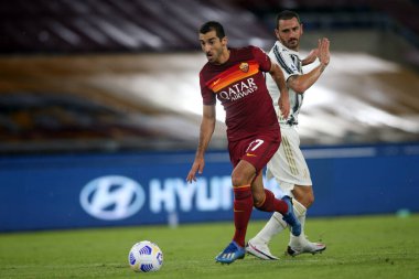 Roma, İtalya - 27 / 09 / 2020: H. Mikhitaryan (AS ROMA), Roma 'daki Olimpiyat Stadyumu' ndaki As Roma ve FC Juventus arasında oynanan İtalya Serie A Ligi 20 / 21 futbol karşılaşmasında görev aldı.