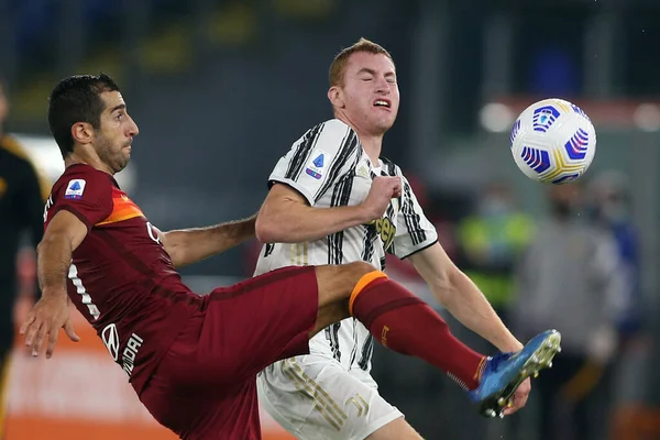 Roma Italia 2020 Mikhitaryan Roma Kulusevski Juventus Acción Durante Partido — Foto de Stock