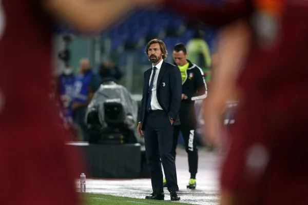 Rzym Włochy 2020 Andrea Pirlo Akcji Podczas Meczu Piłki Nożnej — Zdjęcie stockowe