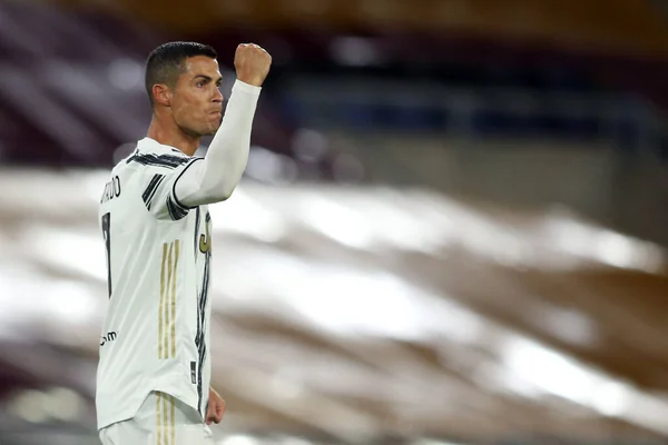 Рим Италия 2020 Cr7 Cristiano Ronaldo Juventus Забить Гол Празднует — стоковое фото