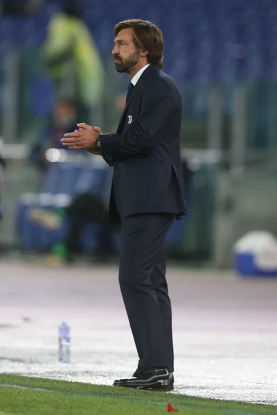Rzym Włochy 2020 Andrea Pirlo Akcji Podczas Meczu Piłki Nożnej — Zdjęcie stockowe