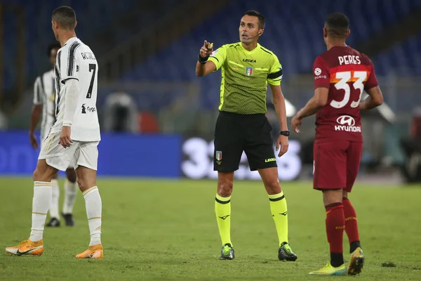 Rome Italië 2020 Referee Bello Actie Tijdens Italiaanse Serie Competitie — Stockfoto