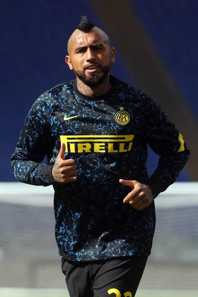 Rome Italy 2020 Vidal Inter Training Italian Serie League Soccer — Stock Photo, Image