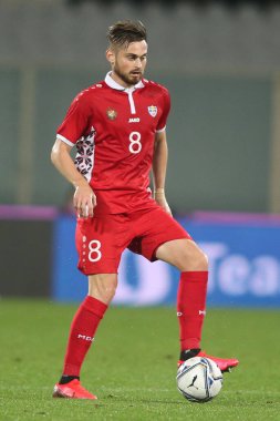 Florence 07 / 10 / 2020: Floransa 'daki Artemio Franchi stadyumunda İtalya ile Moldova arasındaki dostluk maçı sırasında Carp (Moldova) faaliyette.