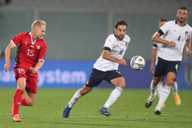 Florence 07 / 10 / 2020: Floransa 'daki Artemio Franchi stadyumunda İtalya ile Moldova arasında oynanan dostluk maçı sırasında.