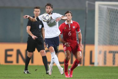 Florence 07 / 10 / 2020: LOCATELLI (ITALY), Floransa 'daki Artemio Franchi stadyumunda İtalya ile Moldova arasında oynanan dostluk maçı sırasında.