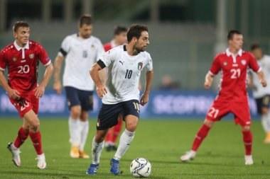 Florence 07 / 10 / 2020: GIACOMO BONAVENTURA (ITALY), Floransa 'daki Artemio Franchi stadyumunda İtalya ile Moldova arasında oynanan dostluk karşılaşmasında.