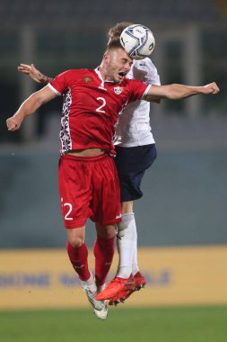 Florence 07 / 10 / 2020: Reabciuk (Moldova), Floransa 'daki Artemio Franchi stadyumunda İtalya ile Moldova arasında oynanan dostluk karşılaşmasında eylem halinde.