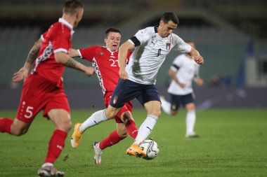 Florence 07 / 10 / 2020: KEVIN LASAGNA (ITALY), Floransa 'daki Artemio Franchi stadyumunda İtalya ile Moldova arasında oynanan dostluk maçı sırasında.