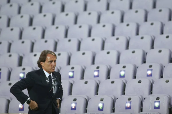 Florencja 2020 Mancini Włochy Podczas Treningu Włoszech Przed Przyjaznym Meczem — Zdjęcie stockowe
