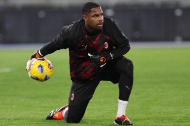Roma, İtalya 01.03.2024: İtalyan Serie A TIM 2023-2024 futbol karşılaşmasında Milan 'lı Mike Maignan, Roma Olimpiyat Stadyumu' nda SS LAZIO 'ya karşı AC MILAN.