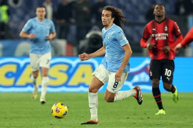 Roma, İtalya 01.03.2024: İtalya Serisi A TIM 2023-2024 futbol karşılaşması sırasında Roma Olimpiyat Stadyumu 'nda SS LAZIO - AC MILAN karşılaşması.