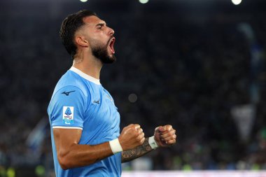 Roma, İtalya 31 Ağustos 2025: Lazio 'lu Taty Castellanos golü attı ve Serie A Enilive 2025-2026, 2. gün, SS Lazio ve Hellas Verona arasında Olimpiyat Stadyumu' nda oynanan futbol karşılaşmasında takımla birlikte kutladı..