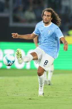 Roma, İtalya 31 Ağustos 2025: Lazio 'lu Matteo Guendouzi, SS Lazio ile Hellas Verona arasında oynanan 2025-2026 Serie A Enilive maçı sırasında Olimpiyat Stadyumu' nda görüldü..