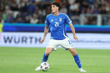 Bergamo, İtalya 5 Eylül 2025: İtalyan Alessandro Bastoni, İtalya ile Estonya arasında oynanan Avrupa Fifa Dünya Kupası 2026 ön eleme karşılaşmasında New Balance Stadyumu 'nda görüldü.