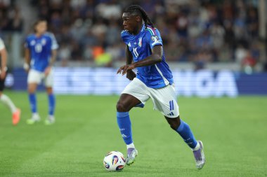 Bergamo, İtalya 5 Eylül 2025: İtalyan Moise Kean, İtalya ile Estonya arasında oynanan Avrupa Fifa Dünya Kupası 2026 ön eleme karşılaşmasında New Balance Stadyumu 'nda rol aldı
