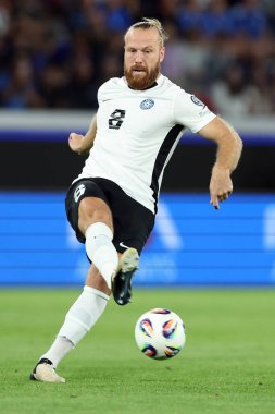 Bergamo, İtalya 5 Eylül 2025: Estonya 'dan Henri Anier, İtalya ile Estonya arasında oynanan Avrupa Fifa Dünya Kupası 2026 ön eleme karşılaşmasında