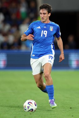 Bergamo, İtalya 5 Eylül 2025: İtalyan Andrea Cambiaso, İtalya ile Estonya arasında oynanan Avrupa Fifa Dünya Kupası 2026 ön eleme karşılaşmasında New Balance Stadyumu 'nda görüldü.