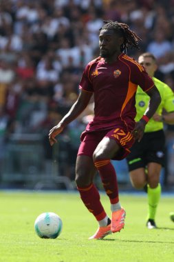 Roma, İtalya 21 Eylül 2025: SS Lazio ile AS Roma arasındaki Serie A Enilive 2025-2026 futbol müsabakası sırasında Olimpiyat Stadyumu 'nda görüldü.