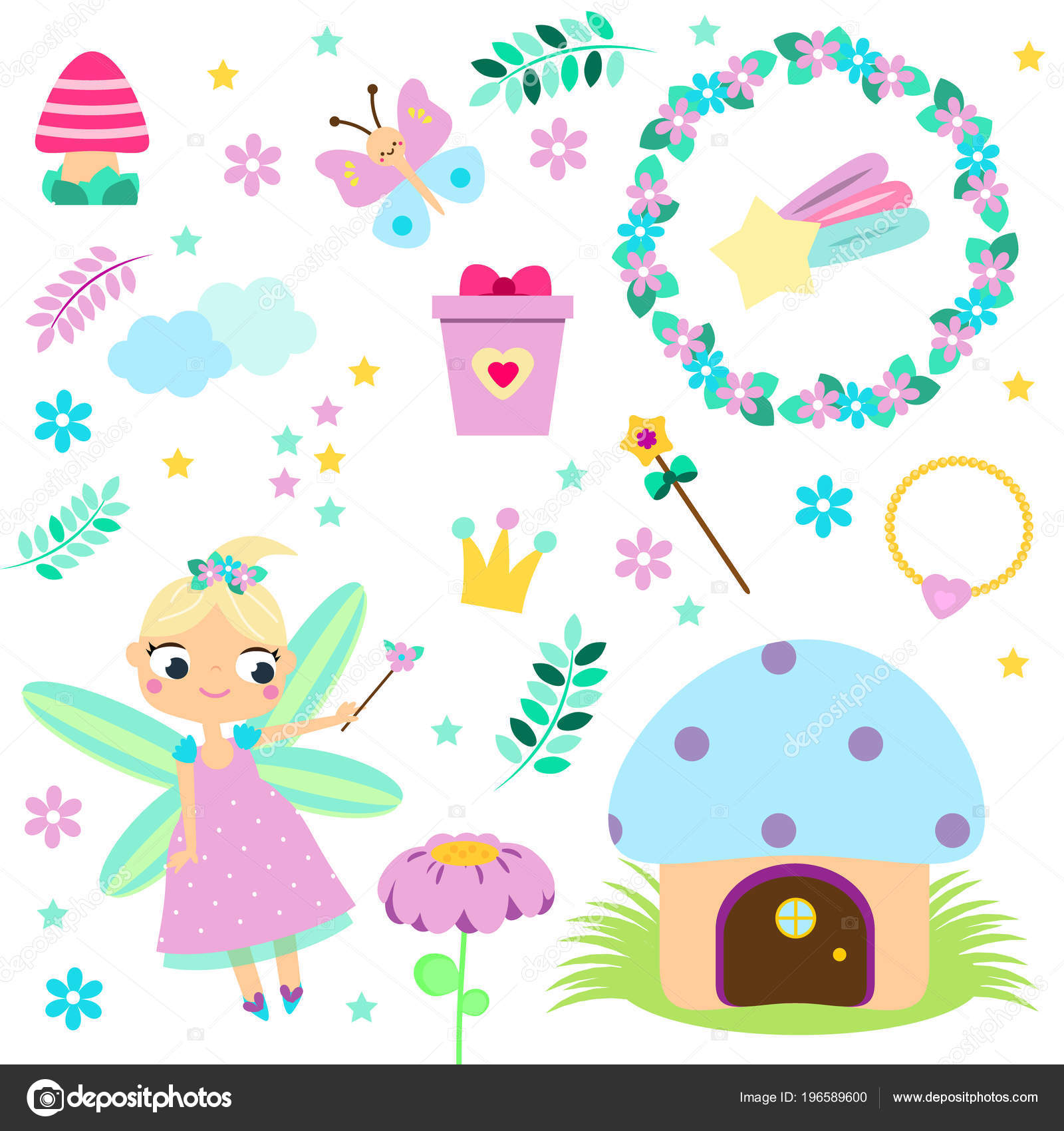 Cute princess paper doll and fairy tales accessories stickers set