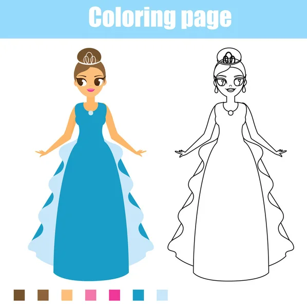 Página Para Colorear Colorea Imagen Juego Educativo Dibujo Actividad Los — Vector de stock