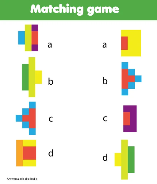 Permainan Yang Cocok Kegiatan Anak Anak Pendidikan Belajar Bentuk Geometris - Stok Vektor