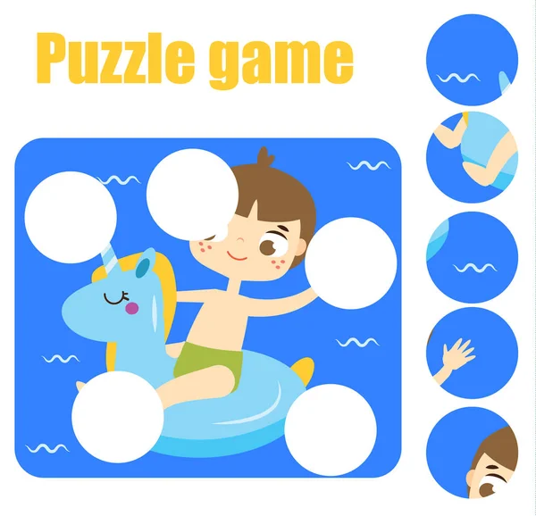 Jogo Puzzle Encontrar Parte Ausente Imagem Atividade Educativa Para Pré —  Vetores de Stock