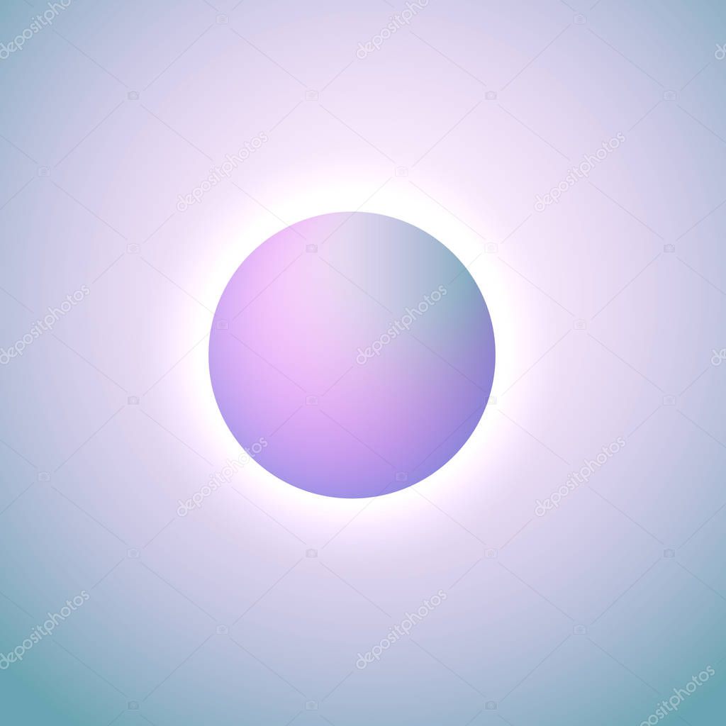 Abstract gradient background, shinig circle. Cosmic sky futuristic concept