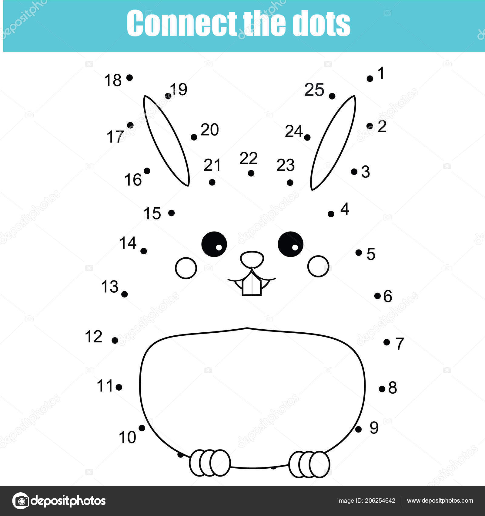 Connect Dots Children Educational Drawing Game Dot Dot Numbers Game — Stock Vector © bonnyheize ...