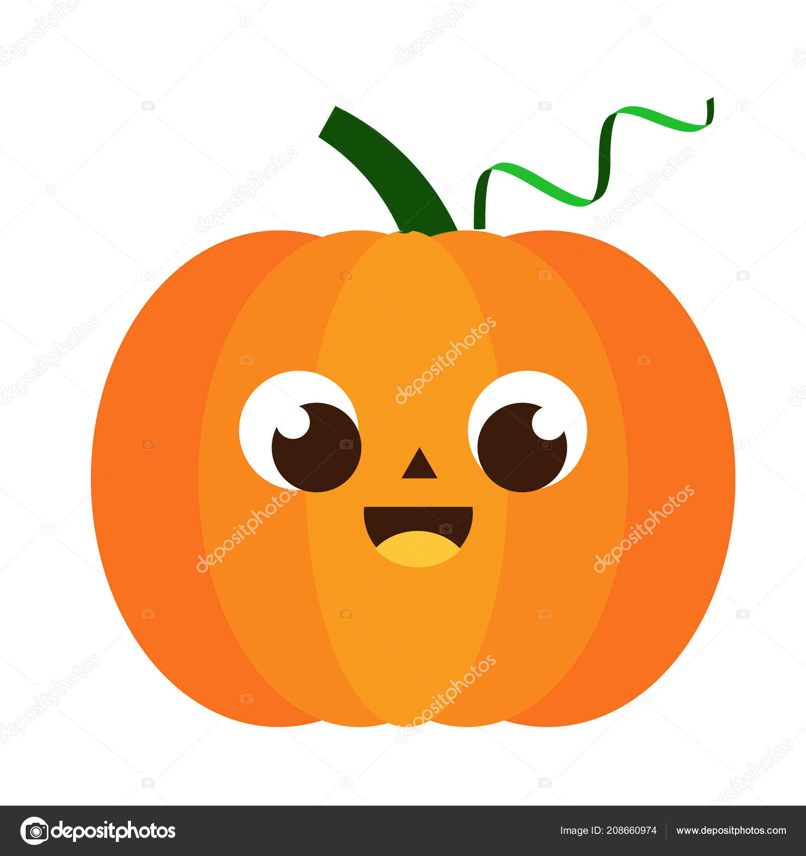 Cartoon Pumpkin Character Laughing Happy Pumpkin Halloween Autumn