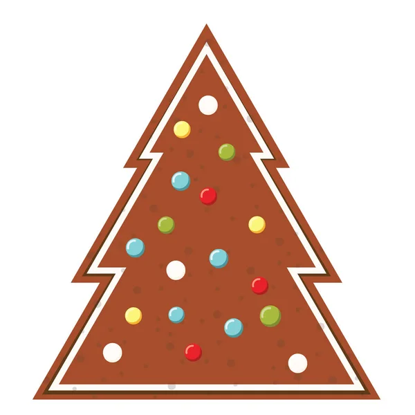 Galleta Navidad Ángel Jengibre Con Forma Abeto Año Nuevo Icono — Vector de stock