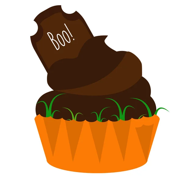 Halloween Cukroví Čokoládou Náhrobek Strana Potravin Ikona — Stockový vektor