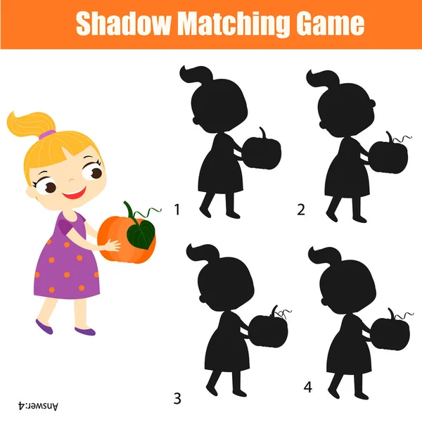 Shadow Matching Spiel Für Kinder Finden Sie Den Richtigen Schatten — Stockvektor