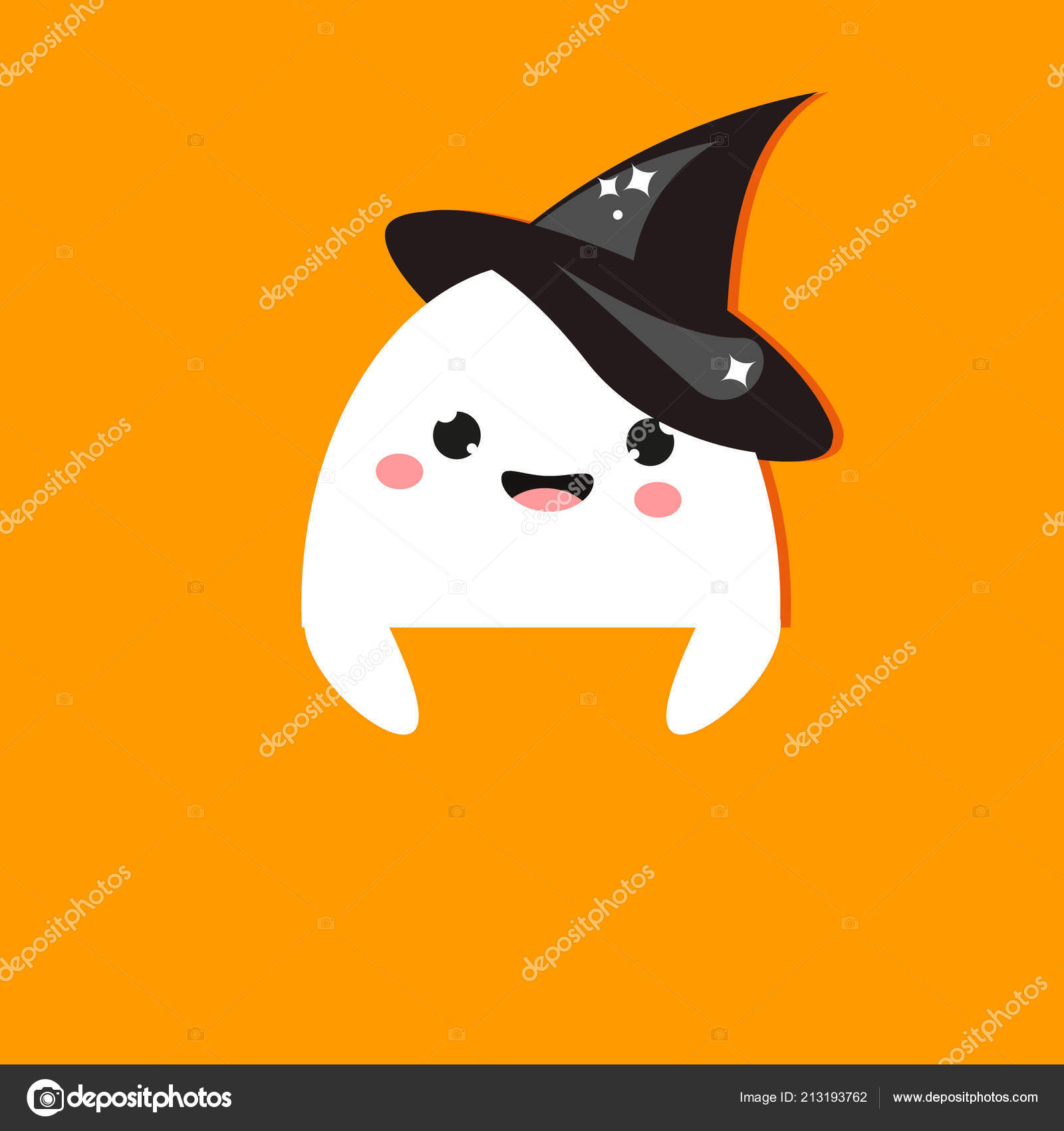 Halloween Party Banner Mit Niedlichen Geist Hexenhut Design Vorlage