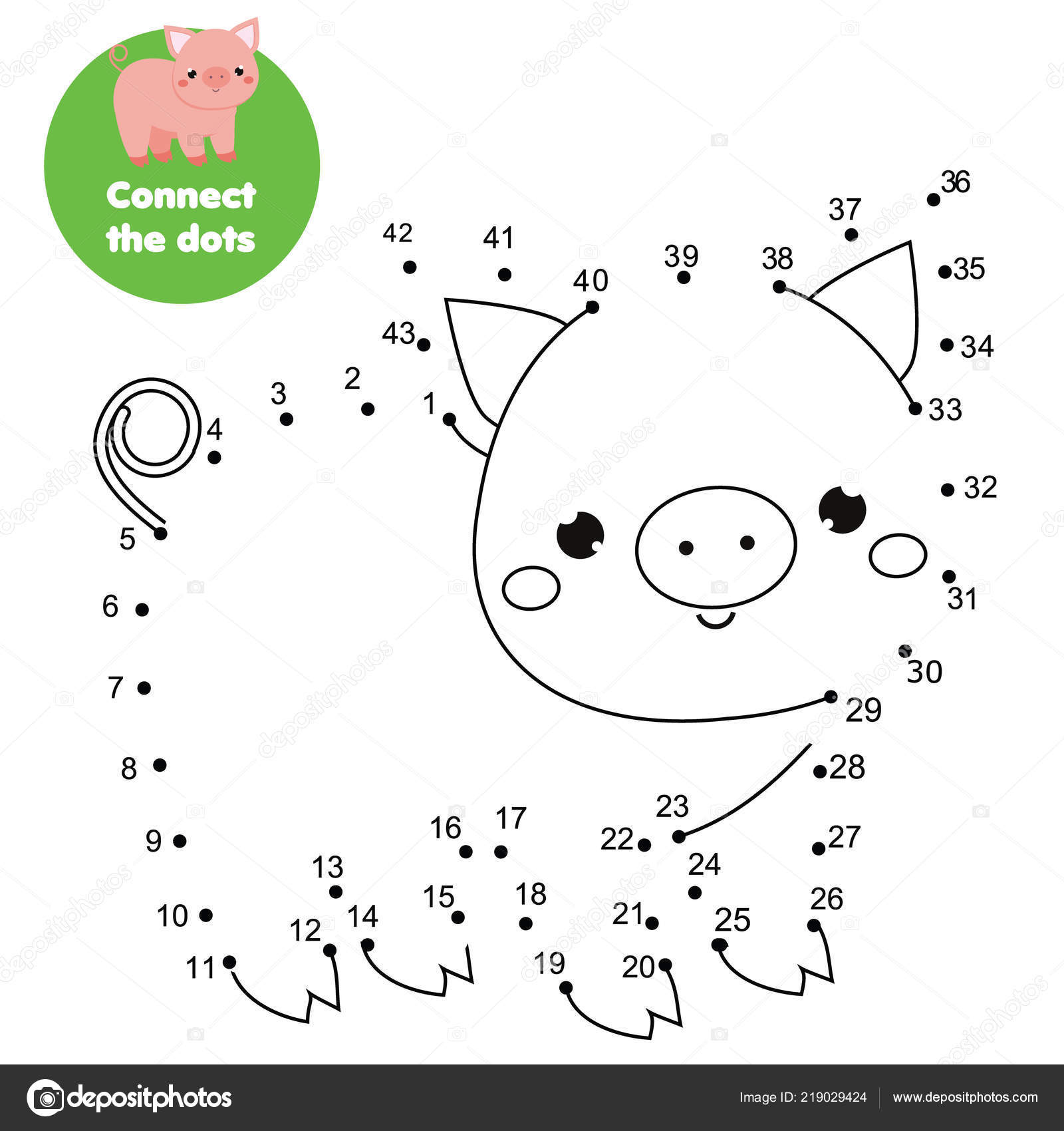 Connect Dots Children Educational Game Dot Dot Numbers Kids Animals Stock Vector Image By C Ksuklein