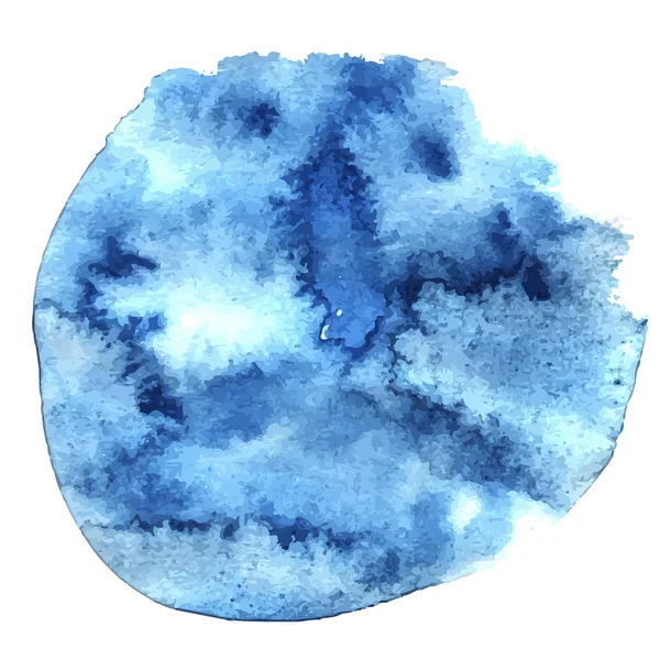 Vetor Isolado Respingo Aquarela Abstrato Azul Blot Fundo Elemento Design — Vetor de Stock