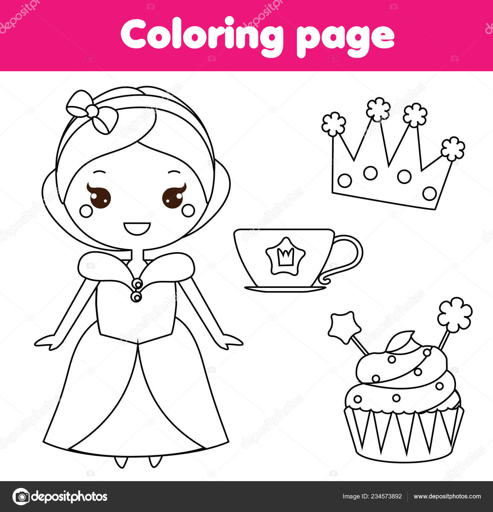 Vector dottodot e atividade de cor com princesa fofa e flor reino mágico  conecte o jogo de pontos para crianças com menina página para colorir de  conto de fadas para crianças planilha