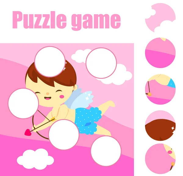 Jigsaw Puzzle Toddlers Find Missing Part Picture Educational Children Game — Stock Vector