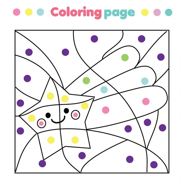 Children Educational Game Bird Coloring Page Color Dots Printable Activity — Stock Vector